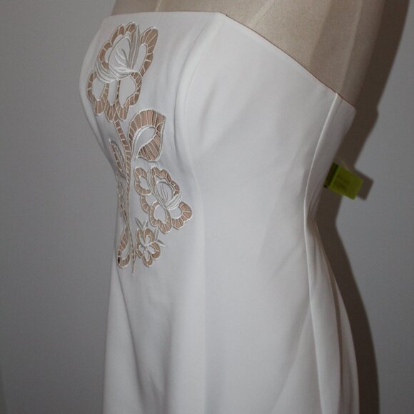 NWT MILLY Strapless Angel Carnation Cady White Dress Cut Out Embroidered 10 - Picture 4 of 7